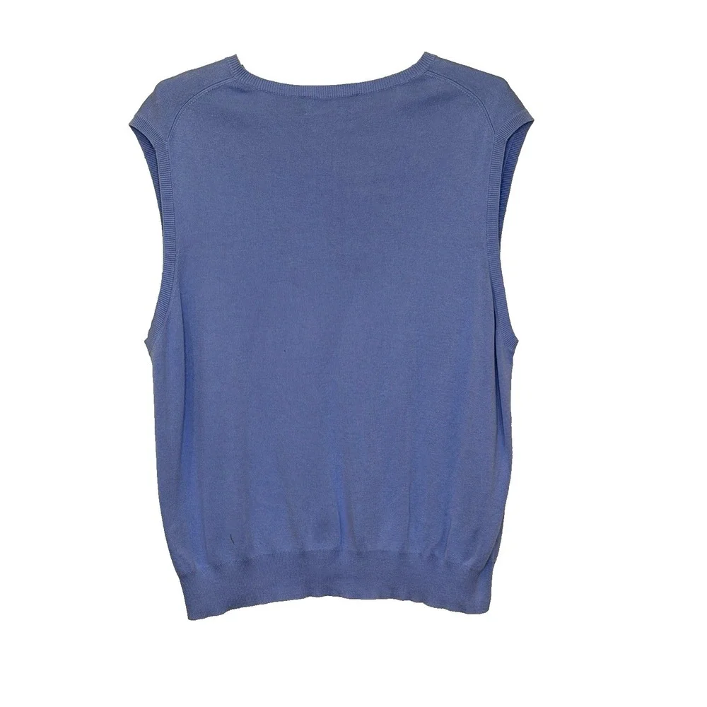 Polo Ralph Lauren Sweater Vest Mens Size XXL Light Blue Pima Cotton Knit V-Neck